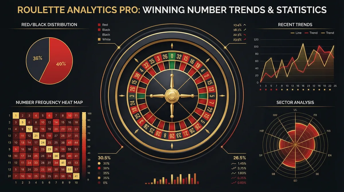 轮盘开奖走势分析图表，显示红黑分布和号码频率